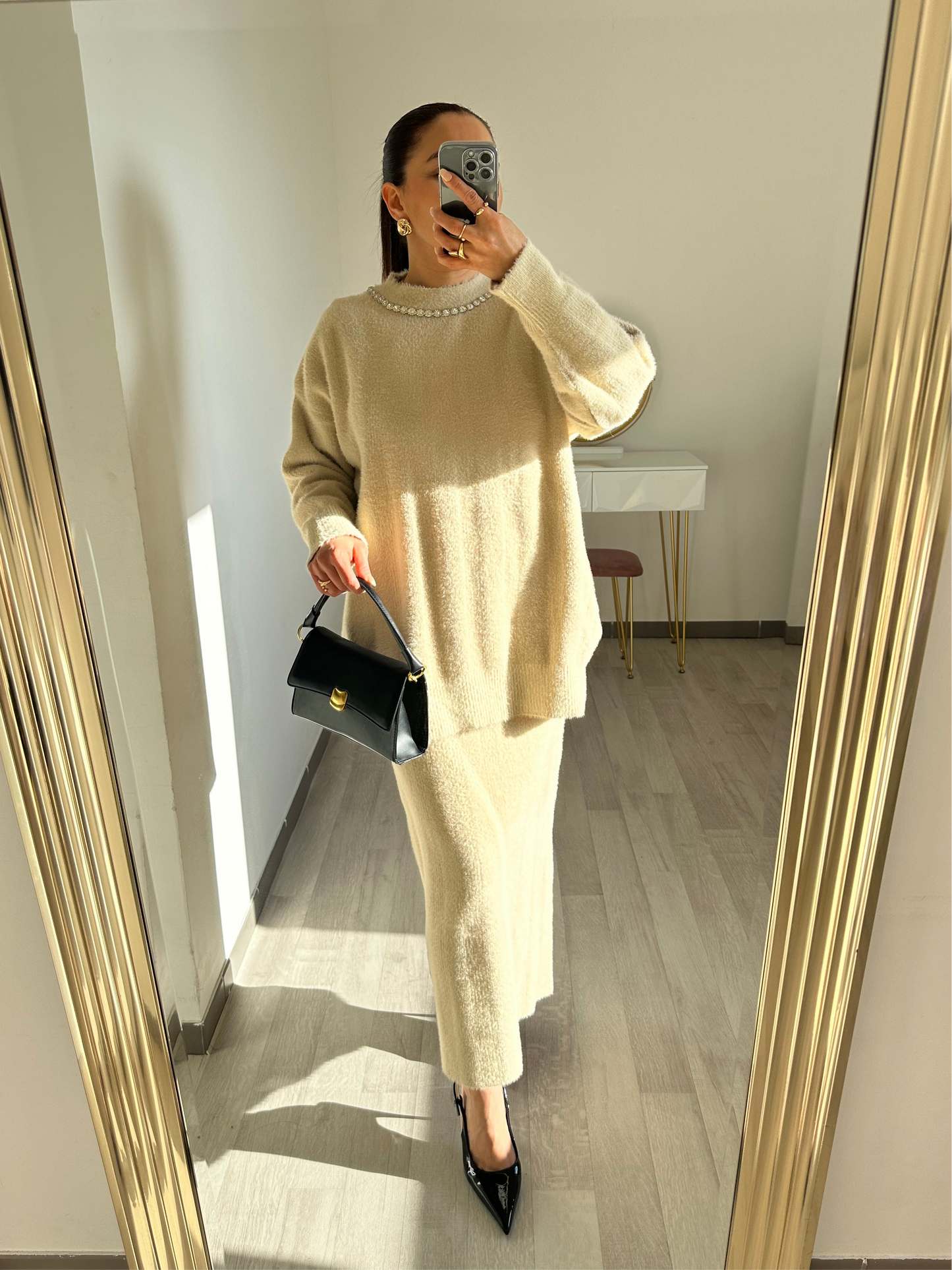 Ensemble jupe pull doux