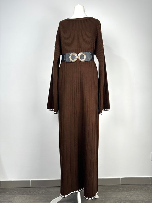 Robe longue marron