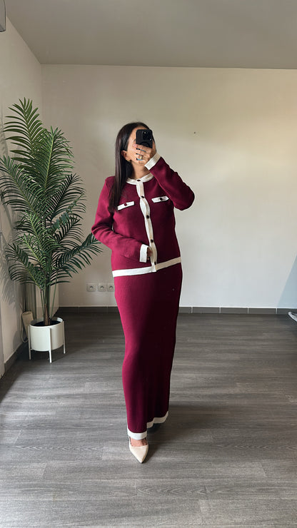 Ensemble cardigan et jupe