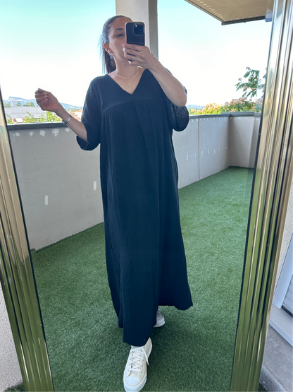 Robe longue gaz de coton