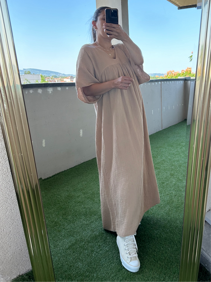 Robe longue gaz de coton