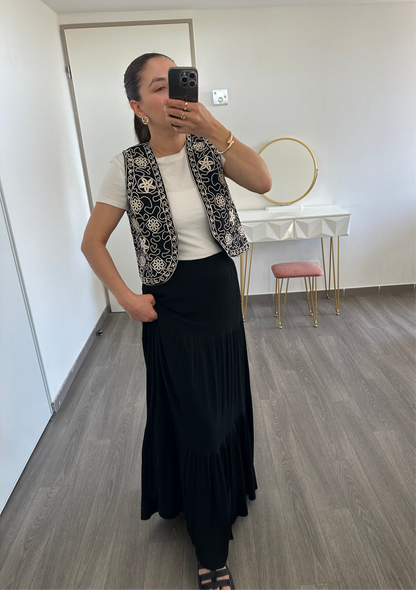 Jupe longue noire avec doublure