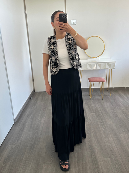 Jupe longue noire avec doublure