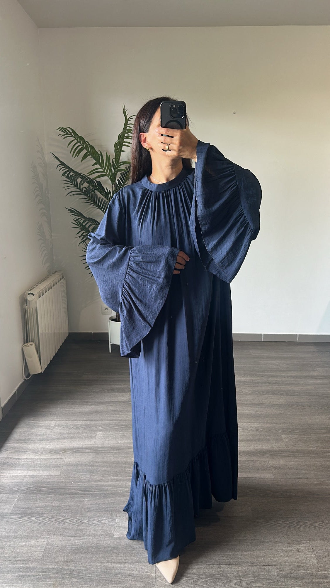Robe longue bleu marine
