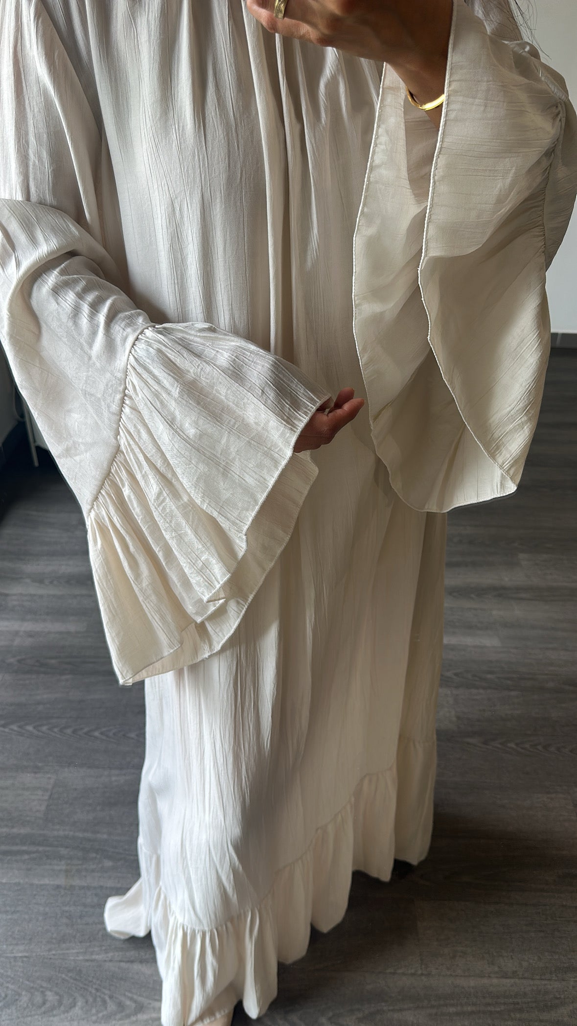 Robe longue coloris écru