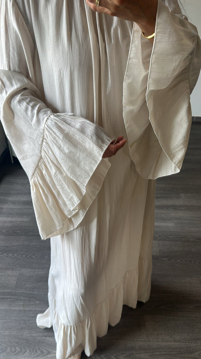 Robe longue coloris écru
