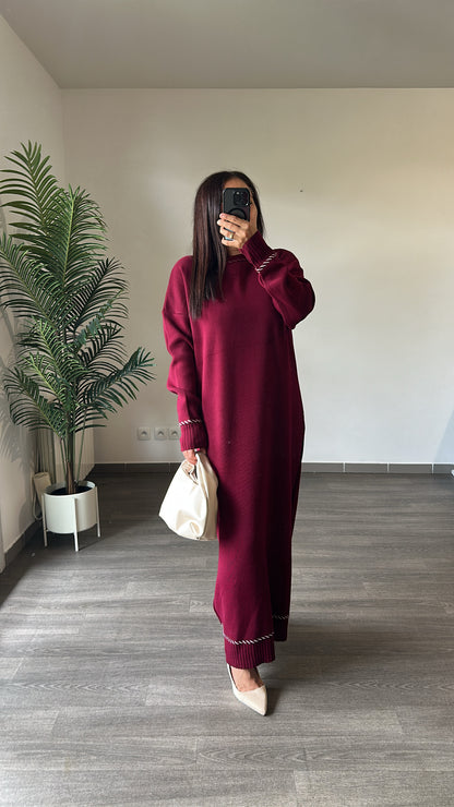 Robe longue bordeaux