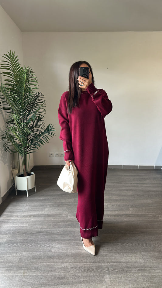 Robe longue bordeaux