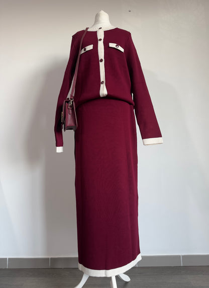 Ensemble cardigan et jupe