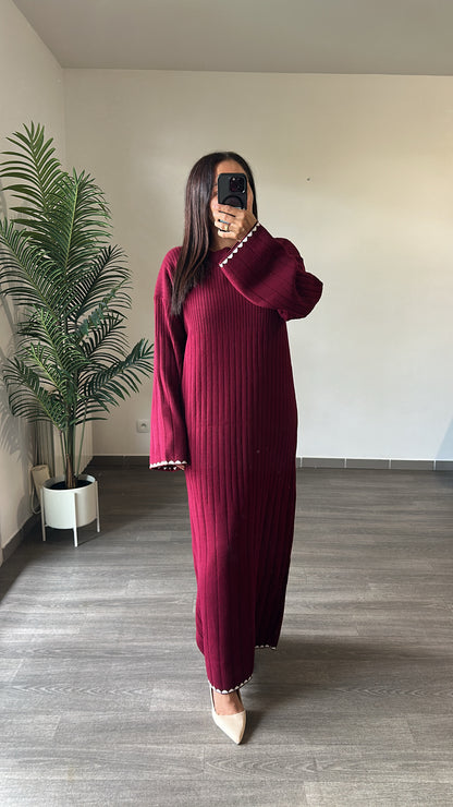 Robe longue bordeaux