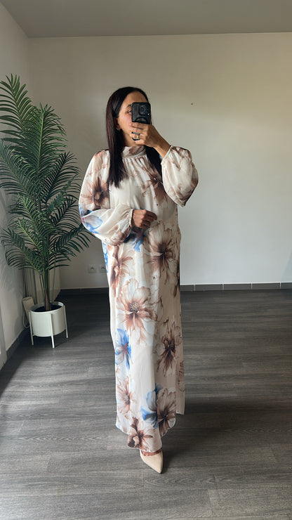 Robe longue fleurie doublée