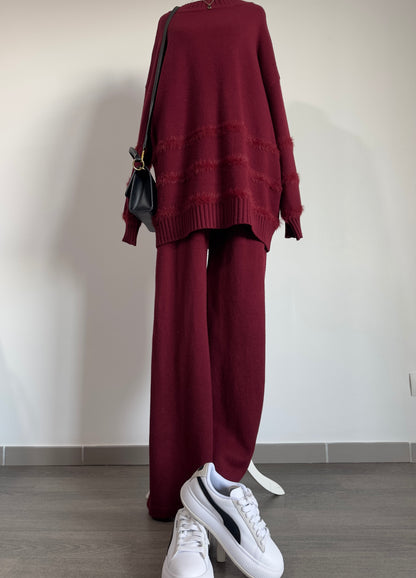 Ensemble 2 pièces avec détails en fourrure