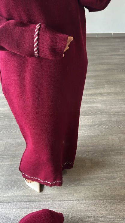 Robe longue bordeaux