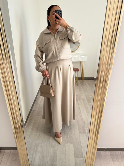 Ensemble jupe sweat zippé