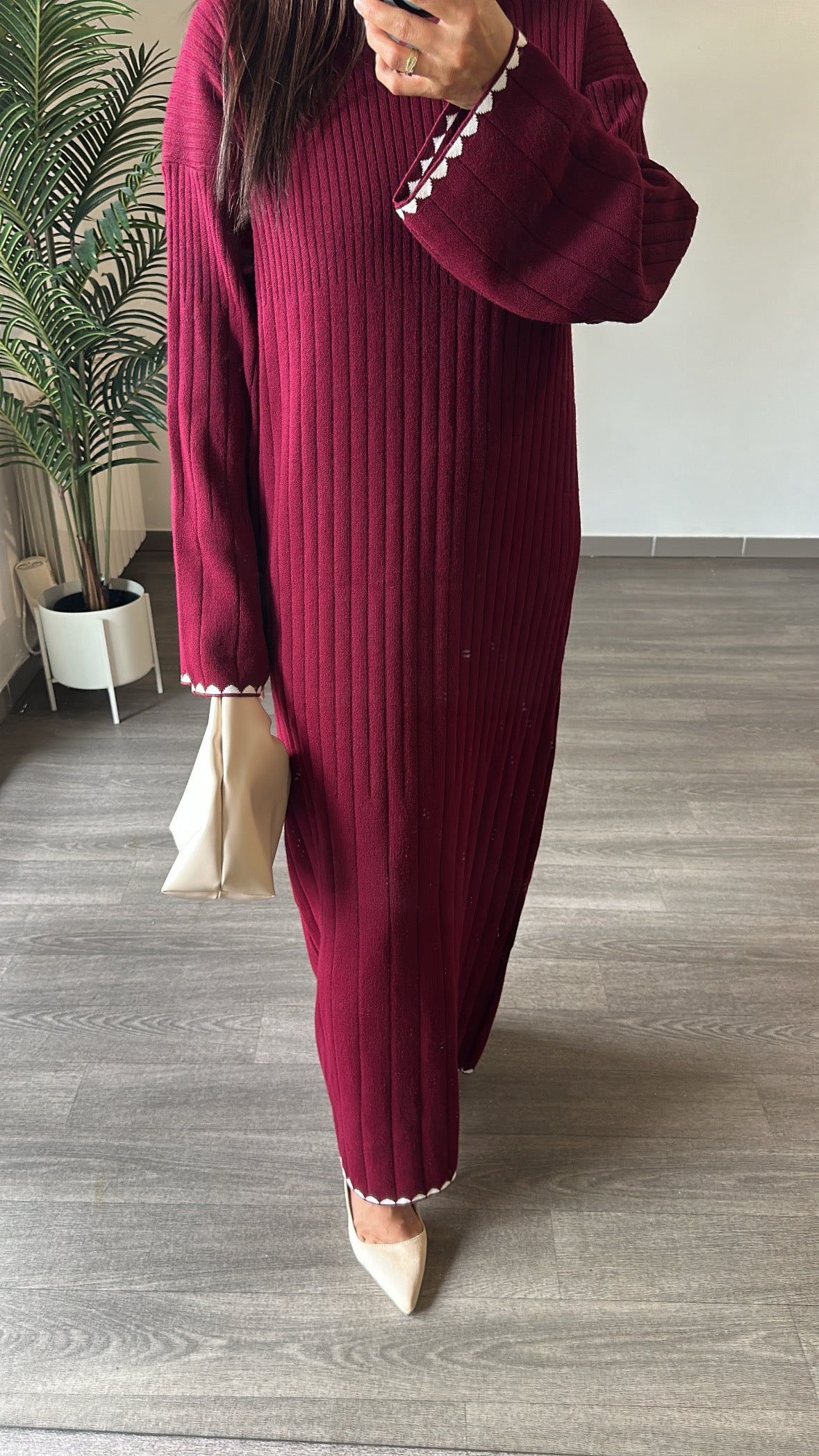 Robe longue bordeaux
