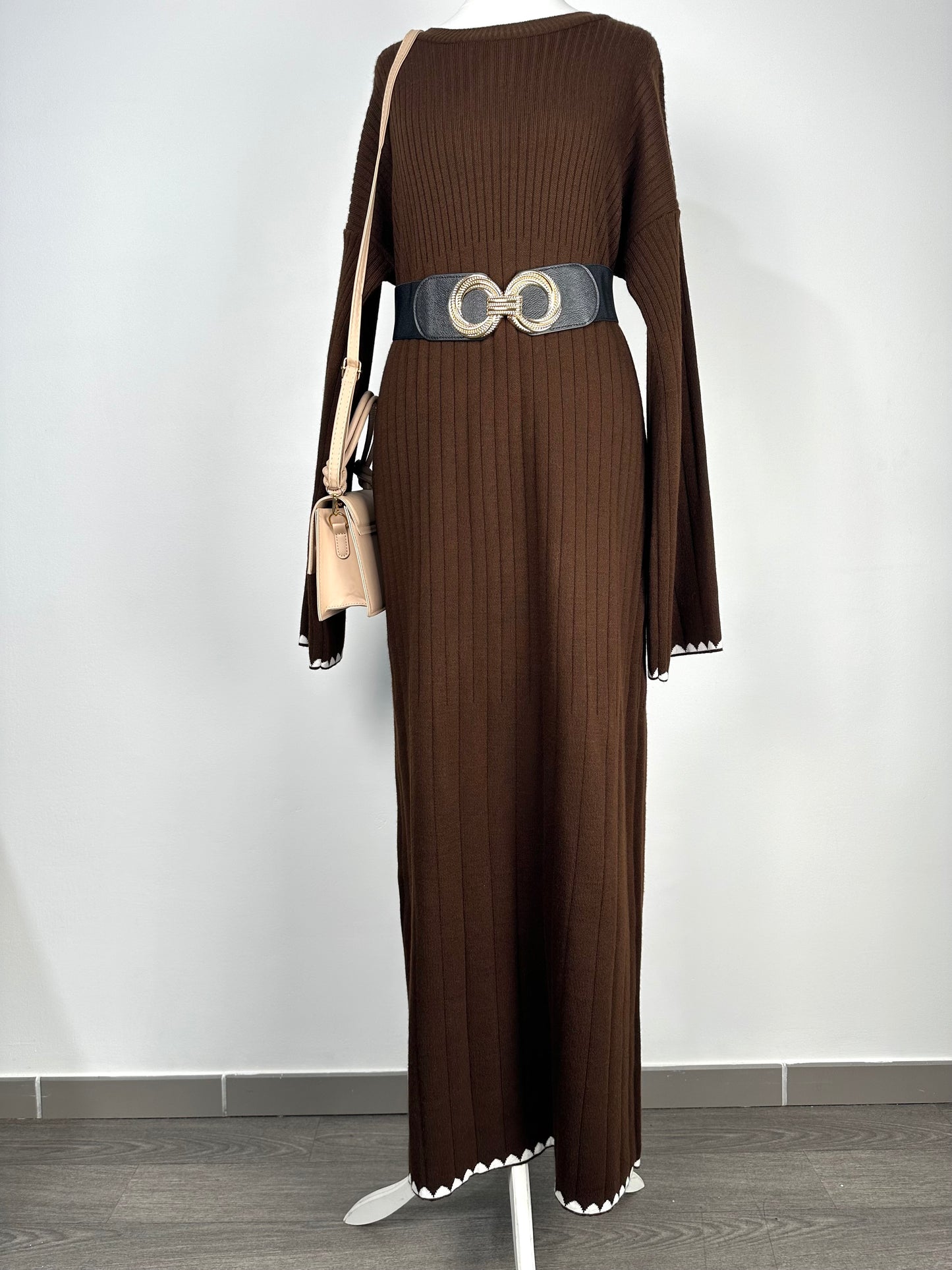 Robe longue marron