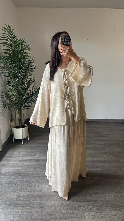 Ensemble 2 Pièces en Coton Texturé – Style Bohème Chic