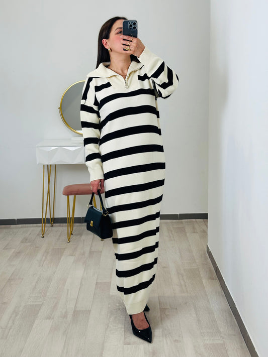 Robe pull à col demi zip