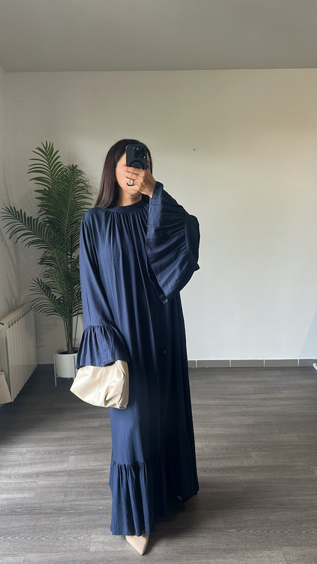 Robe longue bleu marine