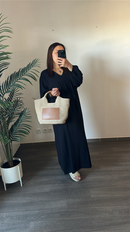 Robe longue en gaze de coton