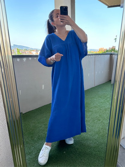 Robe longue gaz de coton