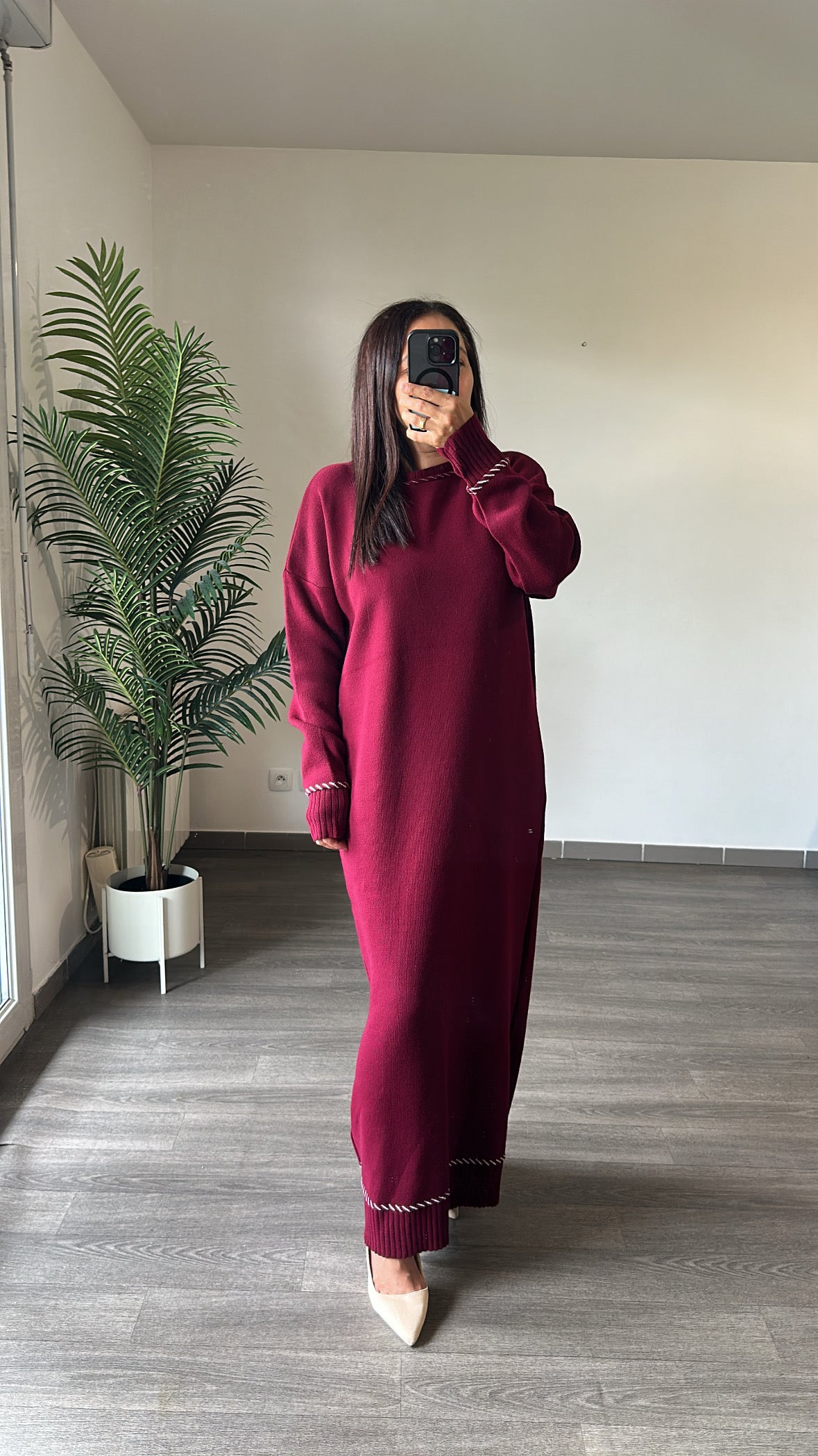 Robe longue bordeaux