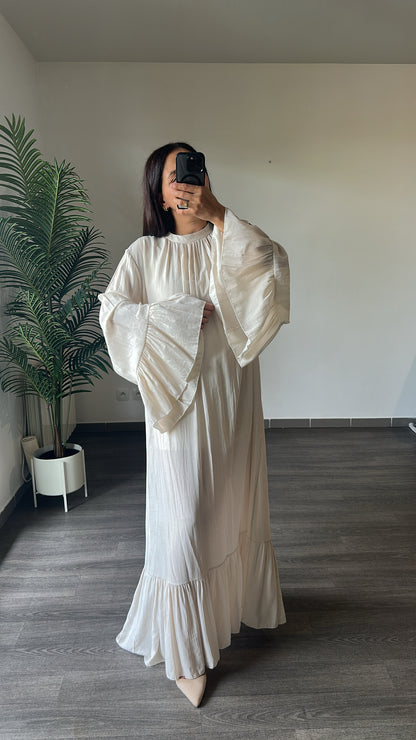 Robe longue coloris écru