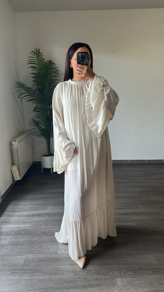 Robe longue coloris écru