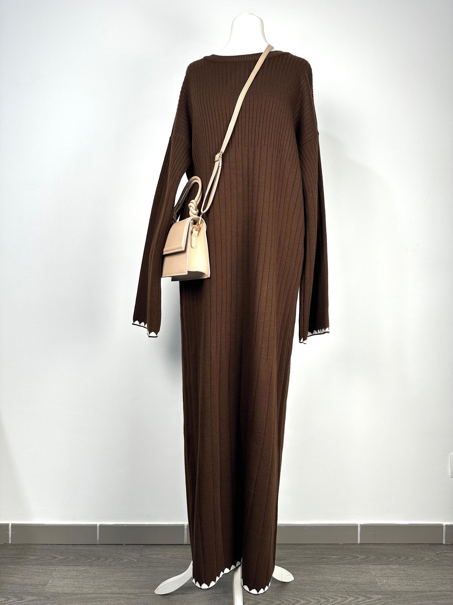 Robe longue marron