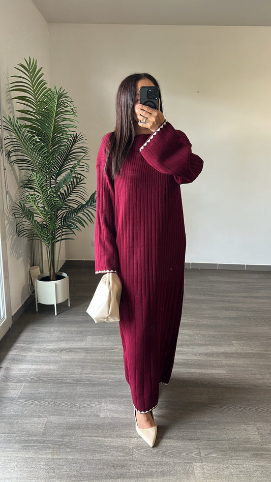 Robe longue bordeaux