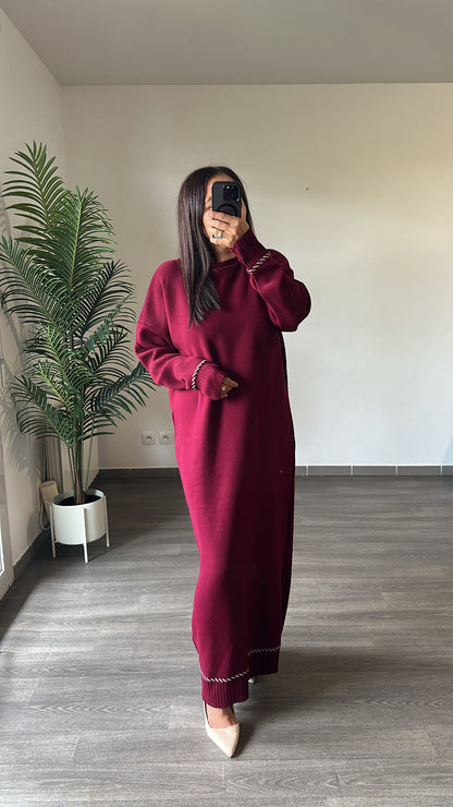 Robe longue bordeaux