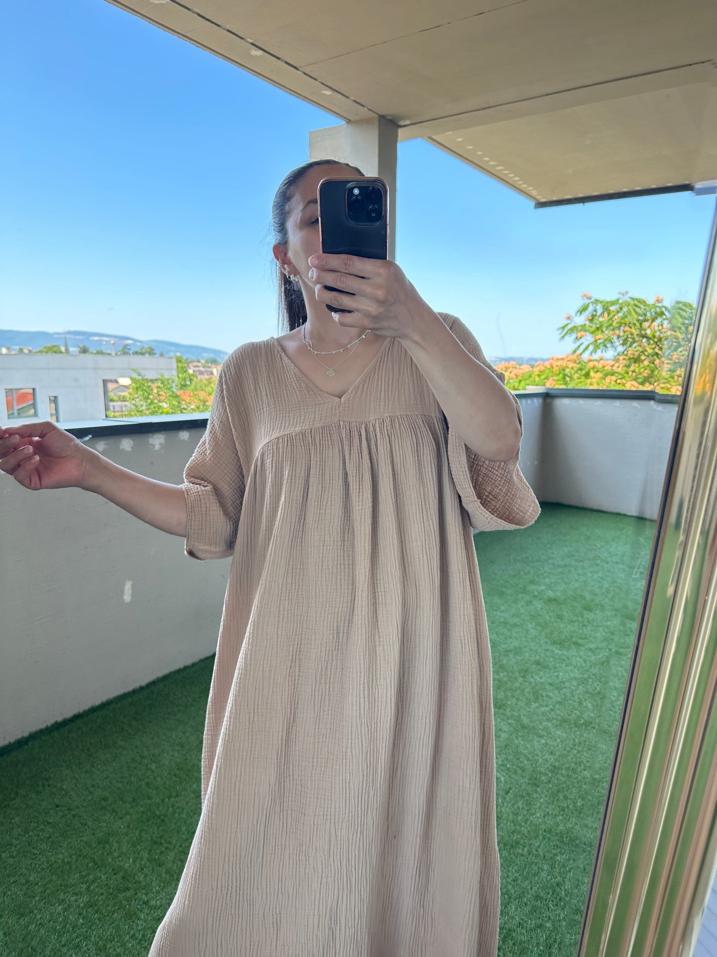 Robe longue gaz de coton