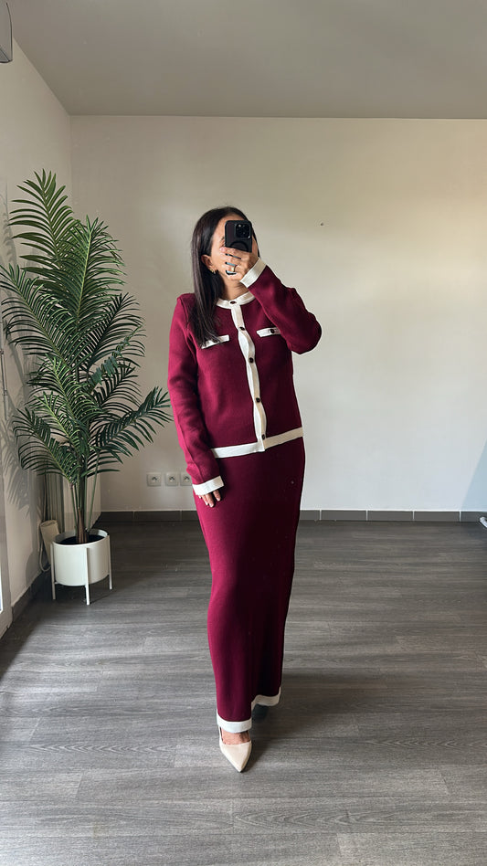 Ensemble cardigan et jupe