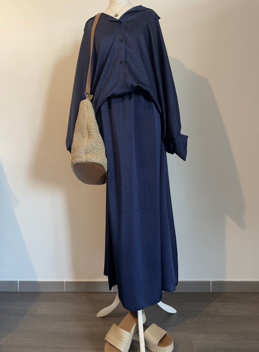 Ensemble Jupe Bleu Marine Élégant