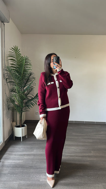 Ensemble cardigan et jupe