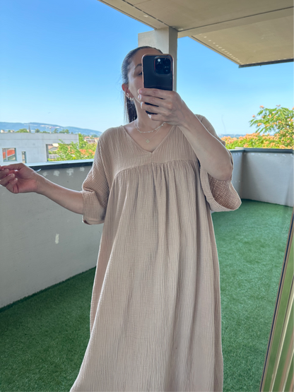 Robe longue gaz de coton