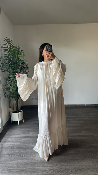 Robe longue coloris écru