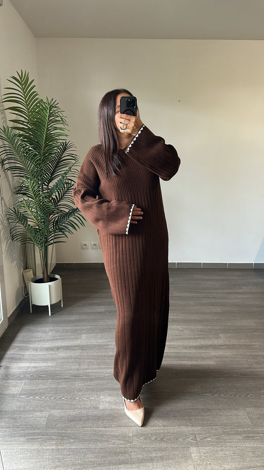 Robe longue marron