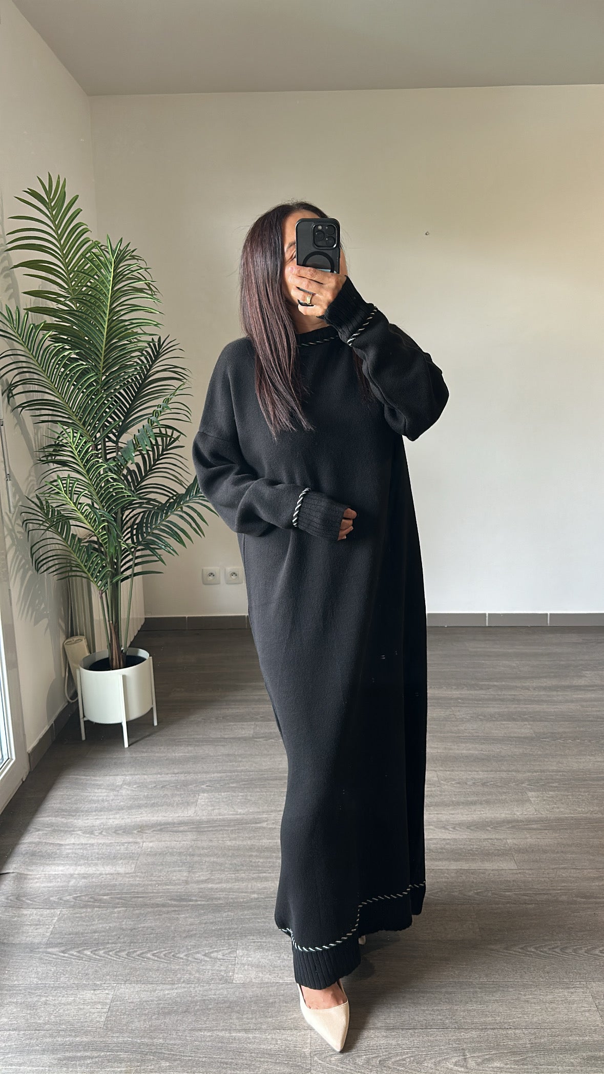 Robe en maille Noire