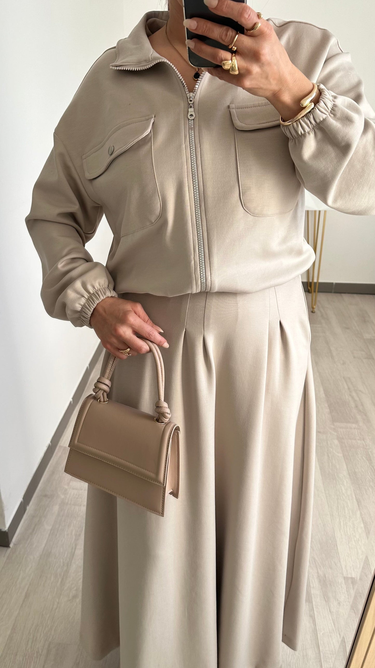 Ensemble jupe sweat zippé