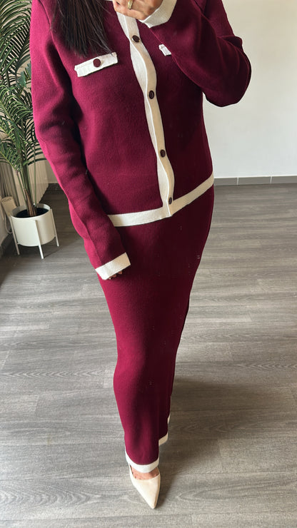 Ensemble cardigan et jupe
