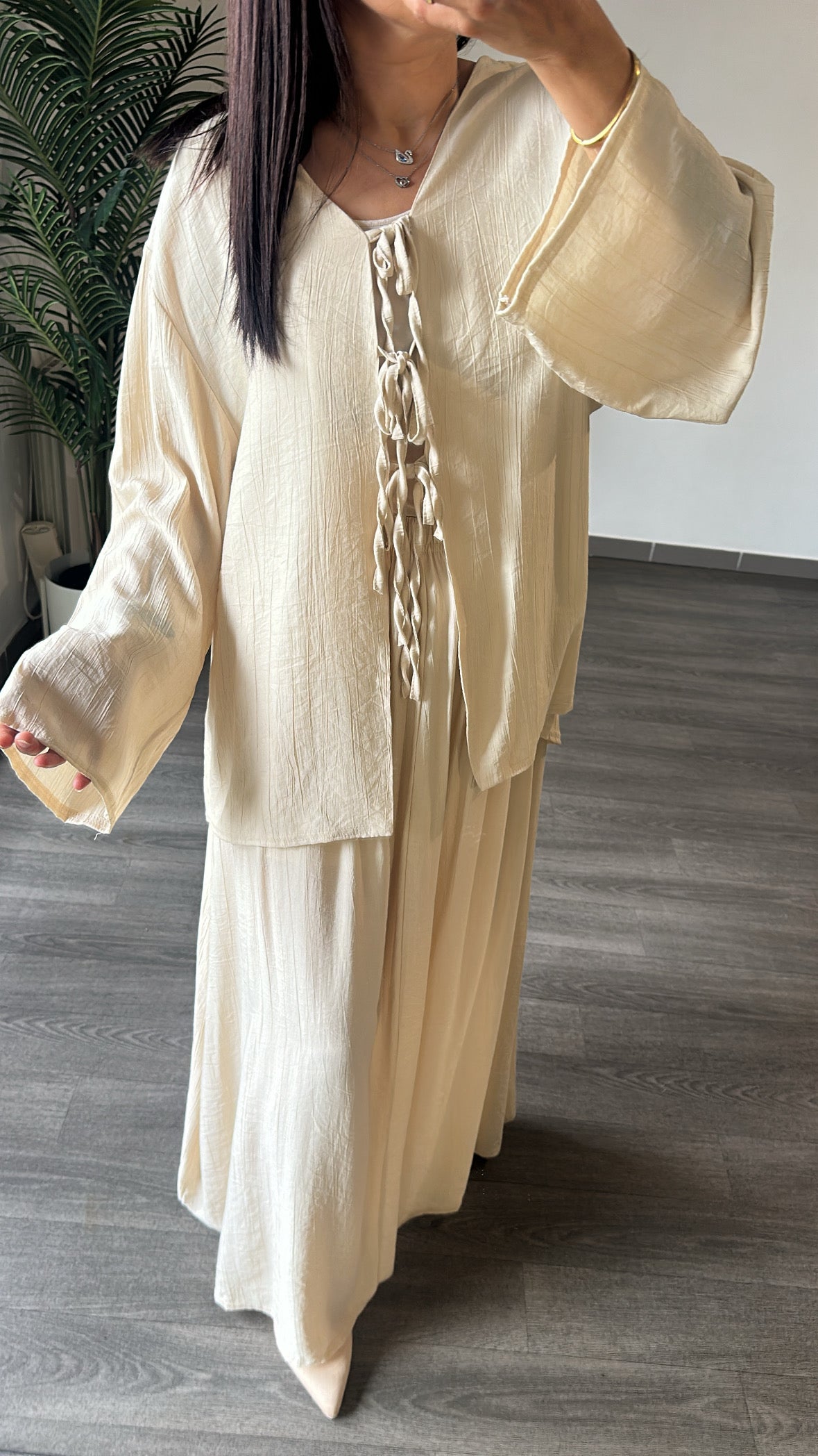 Ensemble 2 Pièces en Coton Texturé – Style Bohème Chic
