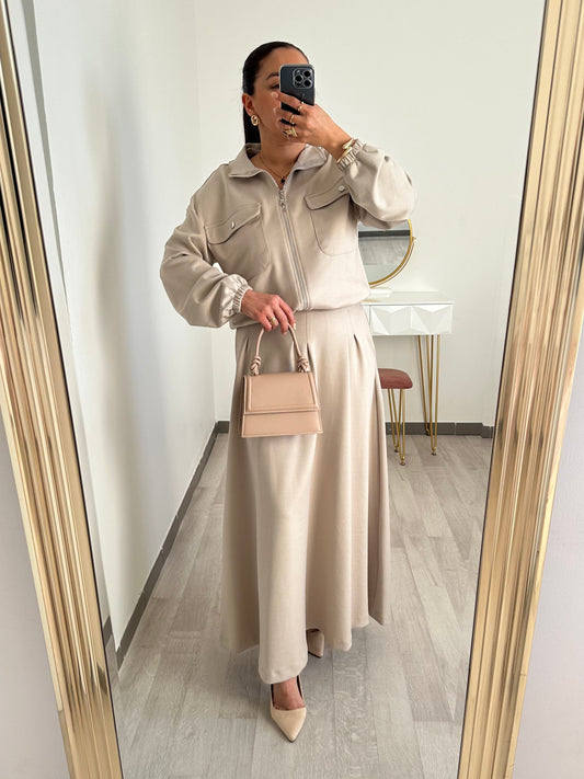 Ensemble jupe sweat zippé
