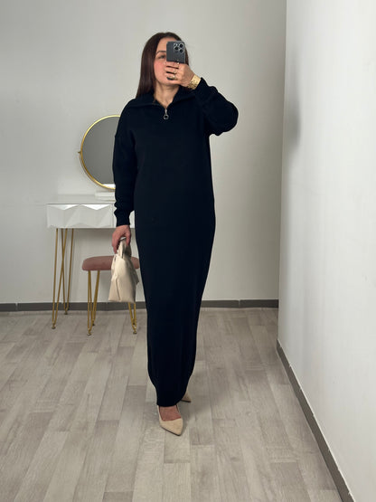 Robe pull à col demi zip
