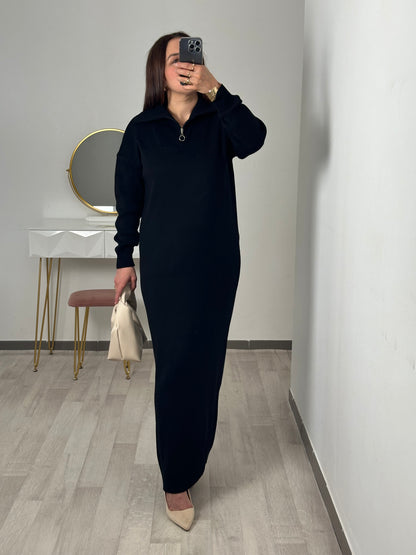 Robe pull à col demi zip