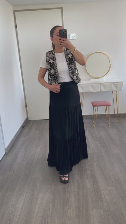 Jupe longue noire avec doublure