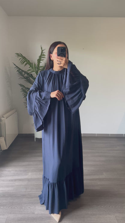 Robe longue bleu marine