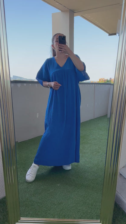 Robe longue gaz de coton