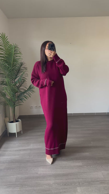 Robe longue bordeaux