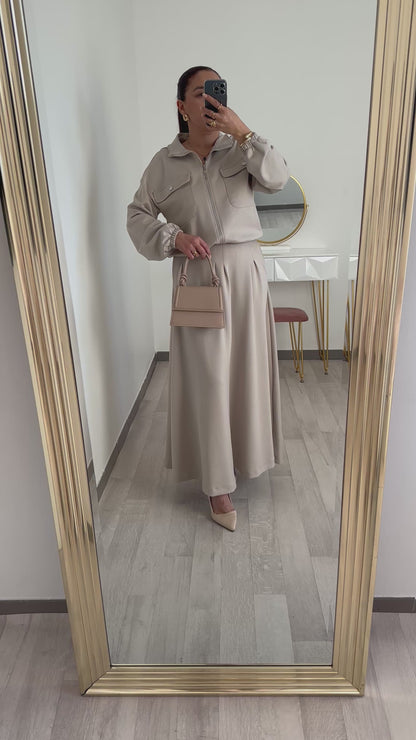 Ensemble jupe sweat zippé
